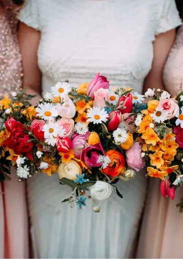 Colourful spring wedding bouquets. Joanna Rose photography